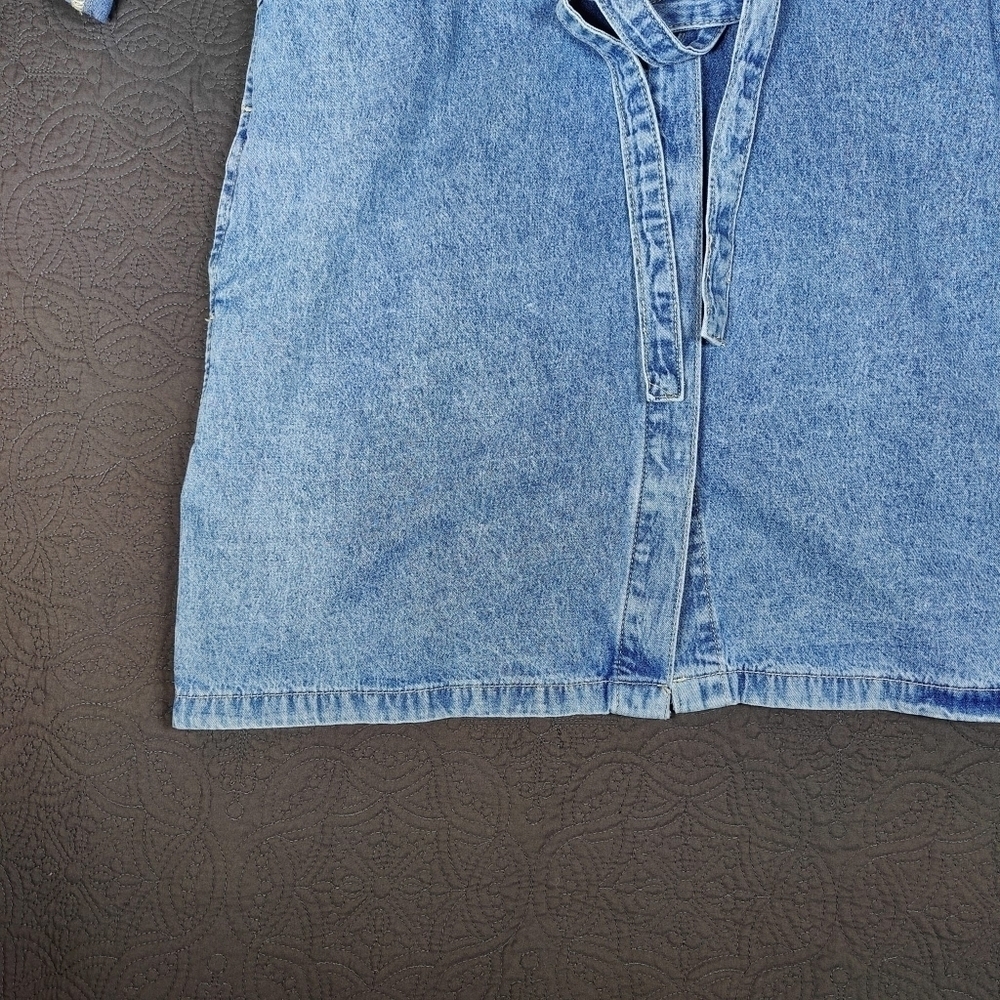 Kancan Virginia Button Down Denim Shirt Dress Belt Pockets Women's XL Blue - Picture 8 of 14